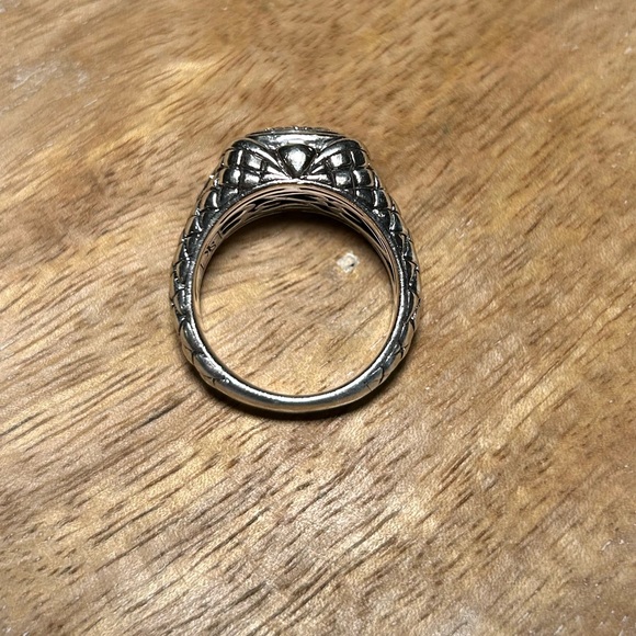 Scott Kay 925 Sterling Silver Pave Diamond Basket Weave Square Ring - Picture 11 of 16